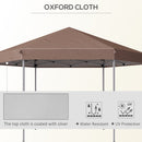 Outsunny 4x4m Garden Gazebo Tent Outdoor Metal Adjust Sun Shade w/ Zippered Net