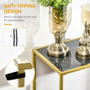 HOMCOM Modern Console Table Tempered Glass Top Sofa Table Steel Frame Black
