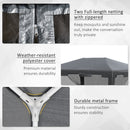 Outsunny 4 m x 3 m  Gazebo Party Tent Outdoor Tent w/ Mesh Sidewalls Dark Grey
