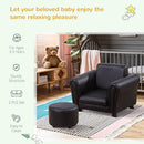 HOMCOM Kids Sofa Chair Set Armchair Seating Seat Bedroom Playroom Stool Black