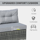 Outsunny Aluminium 4 Pieces Outdoor PE Rattan Sectional Conversation Sofa Set