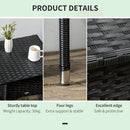 Outsunny PE Rattan Outdoor Coffee Table, Easy Match Rattan Side Table, Black