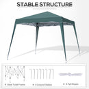 Outsunny Garden Pop up Gazebo Tent Party Water-resistant 2.5 x 2.5M Green