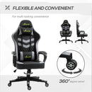 Vinsetto Racing Gaming Chair w/ Lumbar Support, Gamer Office Chair, Black Grey