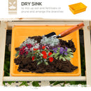 Outsunny Garden Potting Bench Workstation Table w/ Sliding Tabletop & Dry Sink