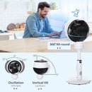 HOMCOM 28 Inch Height Adjustable Air Circulator Fan 70° Oscillating 9 Setting