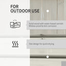 Outsunny Wooden Garden Planter & Bench Combination Garden Raised Bed Grey