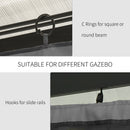 Outsunny 3 x 3(m) Universal Gazebo Replacement Sidewall Set w/ 4 Panels, Grey