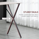 HOMCOM 120 cm Rectangular Breakfast Bar Table for 4 People, Steel Legs, White