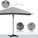 Outsunny 3(m) Cantilever Roma Parasol w/ Crank & Tilt, 360°Rotating, Light Grey