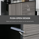HOMCOM Side Cabinet with 2 Door Cabinet and 2 Drawer for Home Office Grey Black
