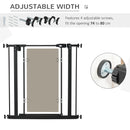 PawHut Pressure Fit Pet Safety Gate Stair Gate w/ Double-Locking, 74-80 cm