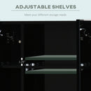 kleankin LED Bathroom Mirror Cabinet with Shelves Wall Mount High Gloss Black