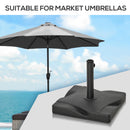 Outsunny 20KG Square Patio Umbrella Base, Fits ?32mm,?38mm,?48mm Pole - Black