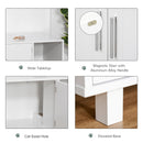 PawHut Cat Litter Box Enclosure & House w/ Nightstand/End Table Design, White