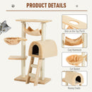 PawHut Cat Tree Kitten Scratching Activity Playing Climb Center Bed Condo Toy