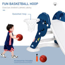 HOMCOM Kids Slide with Basketball Hoop Toddler Climber Freestanding Slider