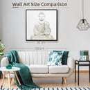 HOMCOM Gold Textured Canvas Wall Art Buddha for Living Room Bedroom, 83x83cm
