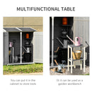 Outsunny Garden Storage Shed Tool Organizer w/ Table, 139x75x160cm, Dark Grey