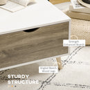 HOMCOM Modern Coffee Tables for Living Room w/ Storage Shelves, White