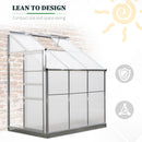 Outsunny Walk-In Garden Greenhouse Cold Frame Aluminum Polycarbonate 6 x 4ft