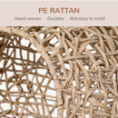 PawHut Wicker Cat House, Ball-Shaped Rattan Raised Cat Bed - Natural Wood Finish