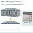 Outsunny 6 x 3m Pop Up Party Tent Canopy with 6 Removable Sidewalls Grey