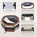 Fabric Pet Puppy Dog Cat Rabbit Pig Guinea Playpen Play Pen Run Brown Cream M