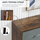 HOMCOM 7 Cube Storage Cabinet Shelving Unit with 3 Fabric Drawers Rustic Brown