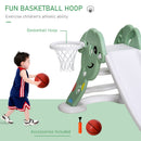 HOMCOM Kids Slide with Basketball Hoop Toddler Climber Freestanding Slider