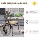 Outsunny 3 PCs Aluminium Garden Coffee Table Set w/ Parasol Hole & Cushions
