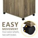 HOMCOM Kitchen Storage Unit Microwave Cart Trolley w/ Cabinet Wheels Shelf Grey