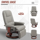 HOMCOM Ergonomic Office Recliner Sofa Chair PU Leather Armchair Lounger Grey