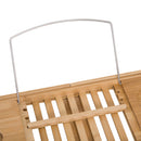 HOMCOM Extendable Bath Tub Bathroom Tray Bathtub Caddy Shelf Wine Holder Book
