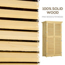 Outsunny 87 x 47 x 160cm Wooden Garden Storage Shed w/ Asphalt Roof, Natural