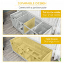 PawHut Rabbit Hutch Mobile Separable Guinea Pig Cage w/ Wheels, Slide-Out Tray