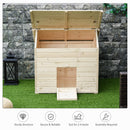 PawHut Wooden Duck House w/ Openable Roof, Raised Base, Air Holes - Natural