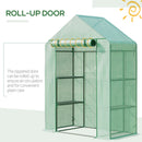 Outsunny Walk-in Greenhouse with Shelves, Outdoor Green House, 143x73x195cm