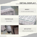 Outsunny 7 PCS Patio Rattan Dining Set with Tempered Glass Table and Cushions