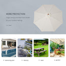 Outsunny 2.5m Wooden Garden Parasol Outdoor Umbrella Canopy w/ Vent Off-White