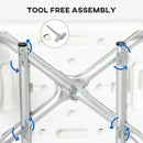 HOMCOM EVA Padded Shower Stool with Back and Arms 4 Suction Foot Pads Blue