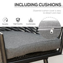 Outsunny 3 PCS Patio Resin Wicker Hand Woven Bistro Set 2 Chairs 1 Coffee Table