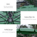 Outsunny 2.7m Garden Cantilever Banana Parasol Sun Shade w/ Crank, Green