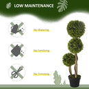 HOMCOM Potted Artificial Plants Boxwood Ball Topiary Trees Indoor Outdoor, 90cm