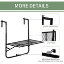 Outsunny Balcony Hanging Table Wall Mount Adjustable Folding Desk Patio Black