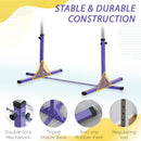 HOMCOM Adjustable Kids Gymnastics Bar Horizontal Training Steel Frame Purple