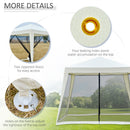 Outsunny 3x3m Outdoor Gazebo Canopy Tent Event Shelter w/ Mesh Screen Side White