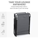 Outsunny Lounger Folding Reclining Camping Bed 5-position Adjustable Grey