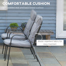Outsunny 7 PCs Garden Dining Set, Glass Table W/ Umbrella Hole & Cushion, Black
