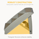 PawHut Four-Step Foldable Pet Stairs w/ Non-Slip Mats, for S, XS Dogs - Grey